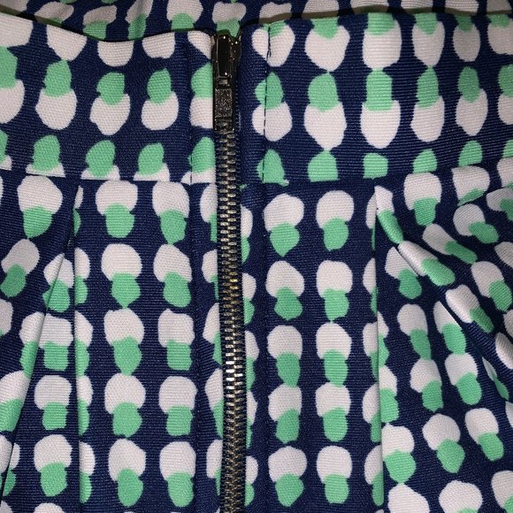 Navy, White, and Mint Green Pleated Mini Skirt - Picture 4 of 5